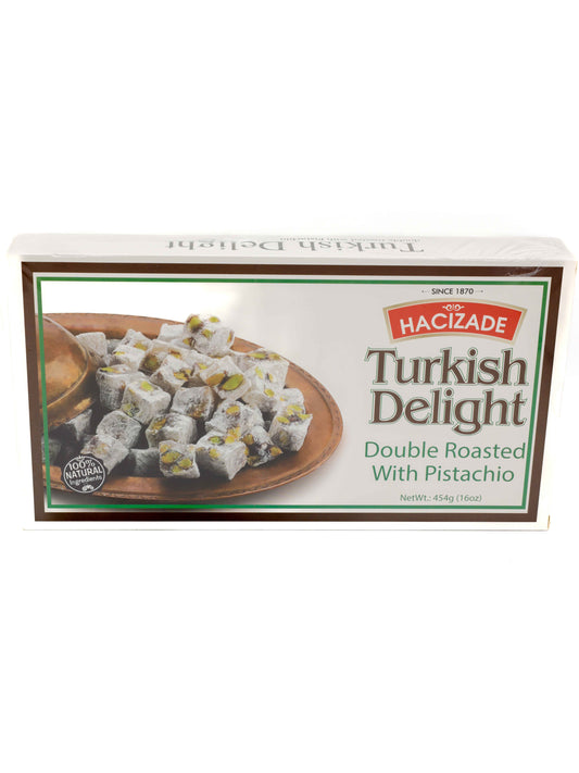 HACIZADE Turkish Delight  Double Roasted with Pistachio 454 gr