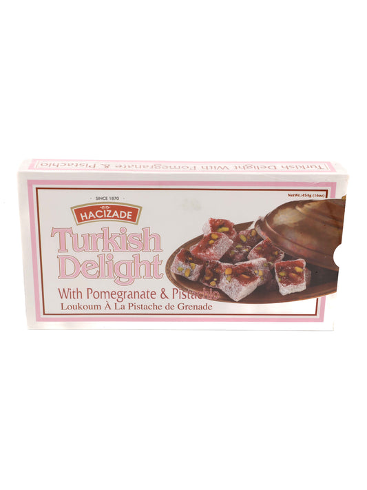 HACIZADE Turkish Delight with Pomegranate and Pistachio 454 gr